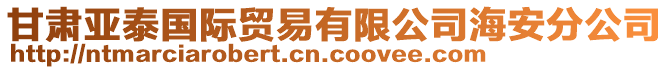 甘肅亞泰國(guó)際貿(mào)易有限公司海安分公司