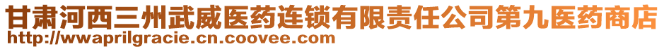 甘肅河西三州武威醫(yī)藥連鎖有限責(zé)任公司第九醫(yī)藥商店