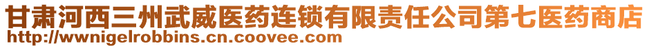 甘肅河西三州武威醫(yī)藥連鎖有限責(zé)任公司第七醫(yī)藥商店