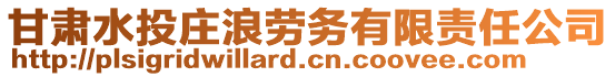 甘肅水投莊浪勞務(wù)有限責(zé)任公司