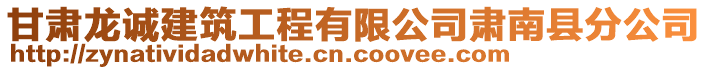 甘肅龍誠建筑工程有限公司肅南縣分公司