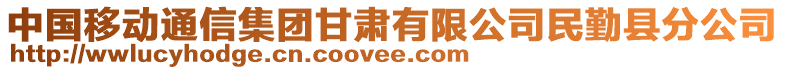 中國移動通信集團(tuán)甘肅有限公司民勤縣分公司