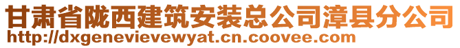 甘肅省隴西建筑安裝總公司漳縣分公司