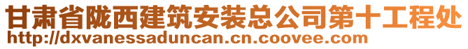 甘肅省隴西建筑安裝總公司第十工程處