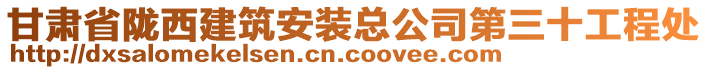 甘肅省隴西建筑安裝總公司第三十工程處