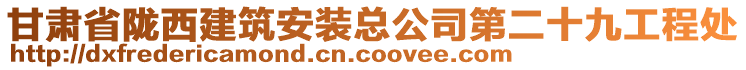 甘肅省隴西建筑安裝總公司第二十九工程處