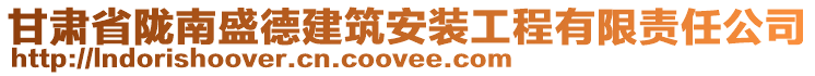 甘肅省隴南盛德建筑安裝工程有限責任公司