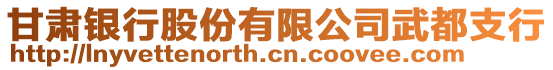 甘肃银行股份有限公司武都支行