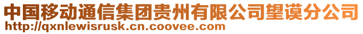 中國(guó)移動(dòng)通信集團(tuán)貴州有限公司望謨分公司