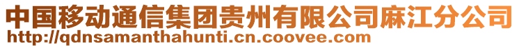 中國(guó)移動(dòng)通信集團(tuán)貴州有限公司麻江分公司