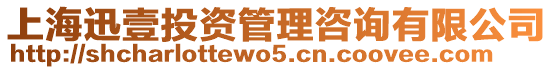 上海迅壹投資管理咨詢有限公司