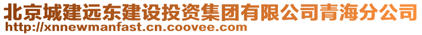 北京城建遠東建設(shè)投資集團有限公司青海分公司