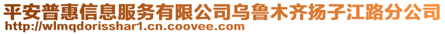 平安普惠信息服務(wù)有限公司烏魯木齊揚(yáng)子江路分公司