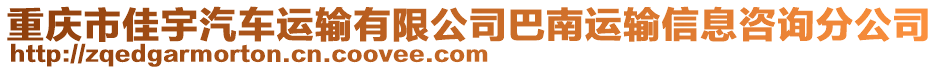 重慶市佳宇汽車運輸有限公司巴南運輸信息咨詢分公司