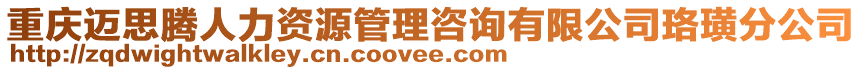 重慶邁思騰人力資源管理咨詢有限公司珞璜分公司