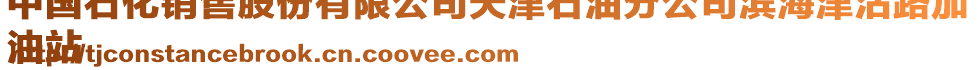 中國石化銷售股份有限公司天津石油分公司濱海津沽路加
油站