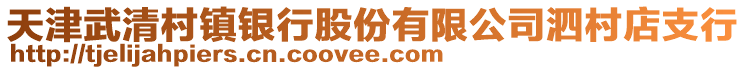 天津武清村鎮(zhèn)銀行股份有限公司泗村店支行