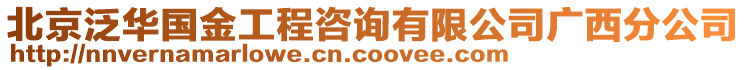 北京泛華國(guó)金工程咨詢有限公司廣西分公司