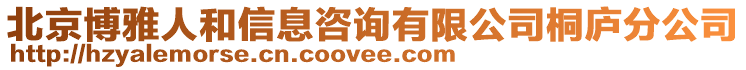 北京博雅人和信息咨詢有限公司桐廬分公司