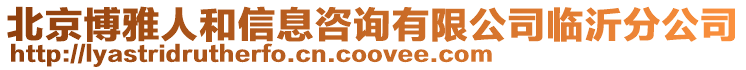 北京博雅人和信息咨詢有限公司臨沂分公司