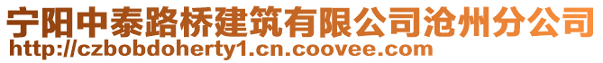 寧陽中泰路橋建筑有限公司滄州分公司