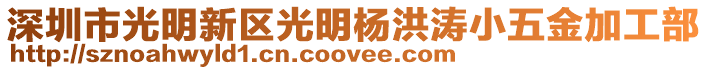 深圳市光明新區光明楊洪濤小五金加工部