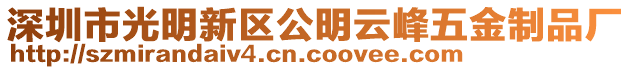 深圳市光明新區公明云峰五金制品廠