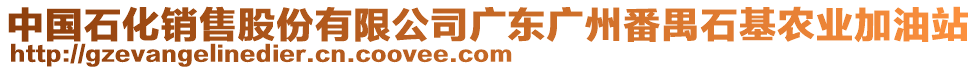 中國石化銷售股份有限公司廣東廣州番禺石基農(nóng)業(yè)加油站