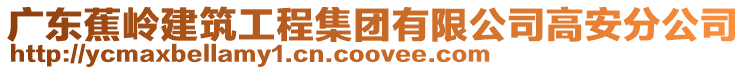 廣東蕉嶺建筑工程集團有限公司高安分公司