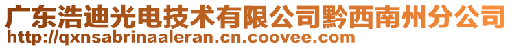 廣東浩迪光電技術(shù)有限公司黔西南州分公司