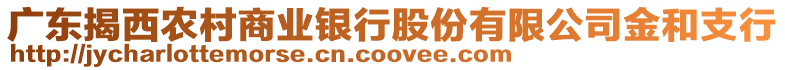 廣東揭西農(nóng)村商業(yè)銀行股份有限公司金和支行