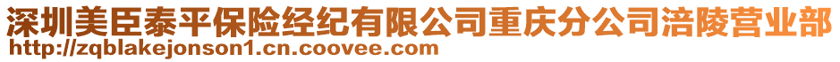 深圳美臣泰平保險(xiǎn)經(jīng)紀(jì)有限公司重慶分公司涪陵?duì)I業(yè)部