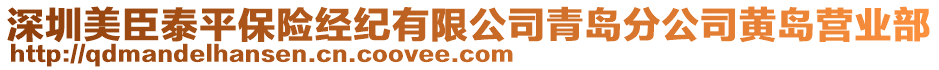 深圳美臣泰平保險(xiǎn)經(jīng)紀(jì)有限公司青島分公司黃島營業(yè)部