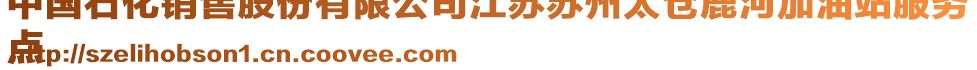 中國(guó)石化銷售股份有限公司江蘇蘇州太倉(cāng)鹿河加油站服務(wù)
點(diǎn)