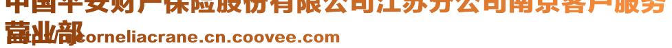 中國(guó)平安財(cái)產(chǎn)保險(xiǎn)股份有限公司江蘇分公司南京客戶(hù)服務(wù)
營(yíng)業(yè)部