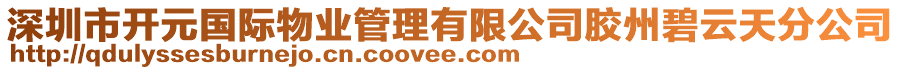 深圳市開元國(guó)際物業(yè)管理有限公司膠州碧云天分公司