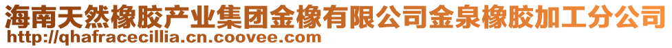 海南天然橡膠產(chǎn)業(yè)集團(tuán)金橡有限公司金泉橡膠加工分公司