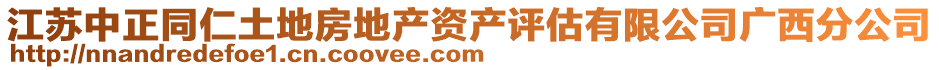 江蘇中正同仁土地房地產(chǎn)資產(chǎn)評(píng)估有限公司廣西分公司