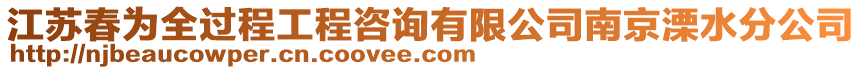 江蘇春為全過程工程咨詢有限公司南京溧水分公司