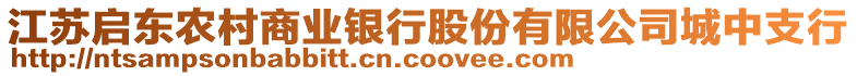 江蘇啟東農(nóng)村商業(yè)銀行股份有限公司城中支行