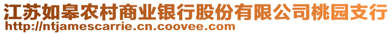 江蘇如皋農村商業銀行股份有限公司桃園支行