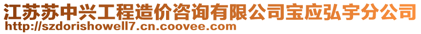 江蘇蘇中興工程造價咨詢有限公司寶應(yīng)弘宇分公司