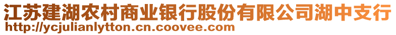 江蘇建湖農(nóng)村商業(yè)銀行股份有限公司湖中支行