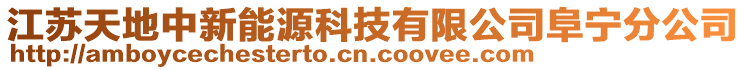 江蘇天地中新能源科技有限公司阜寧分公司