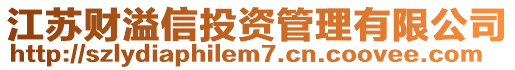 江蘇財(cái)溢信投資管理有限公司