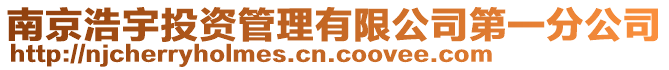 南京浩宇投資管理有限公司第一分公司