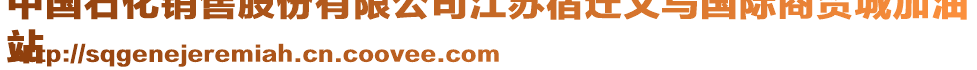 中國石化銷售股份有限公司江蘇宿遷義烏國際商貿(mào)城加油
站