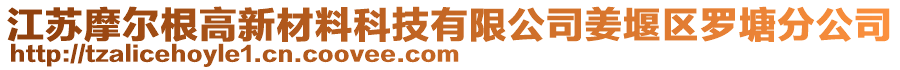 江蘇摩爾根高新材料科技有限公司姜堰區(qū)羅塘分公司