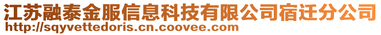 江蘇融泰金服信息科技有限公司宿遷分公司