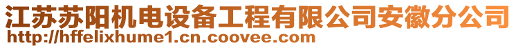 江蘇蘇陽機(jī)電設(shè)備工程有限公司安徽分公司